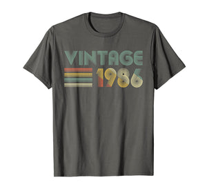 Retro Vintage 1986 TShirt 33rd Birthday Gifts 33 Years Old