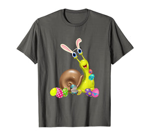 Snail And Bunny Rabbit Hat Easter Eggs Happy Day T Shirt