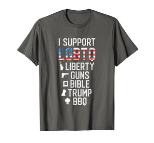 I Support LGBTQ Liberty Guns Bible Trump BBQ American Flag
