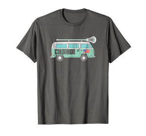 Colorado Retro Hippie Van State Lacrosse Lax T-Shirt