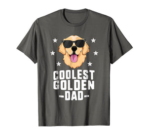 Coolest Golden Dad T-Shirt for Men Retriever New Dog Owner