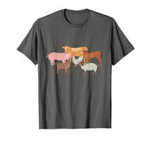 Load image into Gallery viewer, Cute Farm Animals Cow Pig Chicken Horse Sheep and Goat Tee
