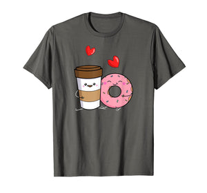 Coffee And Donuts Shirt Cute Kawaii T-Shirt Dark