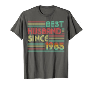 34th Wedding Anniversary Gifts Best Husband Since 1985 Shirt