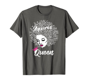 Aquarius Zodiac Birthday Afro Gift T-Shirt for Black Women