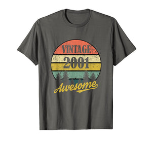 Retro Vintage 2001 TShirt 18th Birthday Gifts 18 Years Old