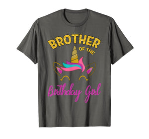 Brother of the Unicorn Birthday Girl T-Shirt Matching Shirt