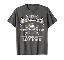Load image into Gallery viewer, Mens 53rd bday-never underestimate A man born in May 1966 Tee
