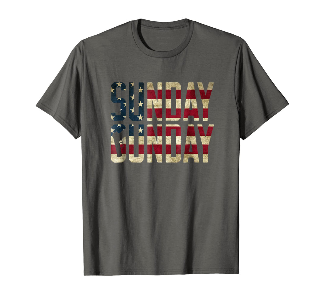 American Flag Sunday Gunday Gun Pistol Firearms T-Shirt