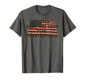 D-Day June 6th 1944 75th Anniversary Commemorative 48 Star  T-Shirt