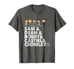 Men Tshirt Sam, Dean, Bobby. Castiel and Crowley Tshirt