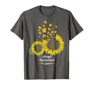 Autism Mom Dad Shirt Gifts Sunflower Autism Puzzle Piece