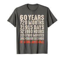 Load image into Gallery viewer, 60 Years Old 60th Birthday Vintage Retro T Shirt 720 Months

