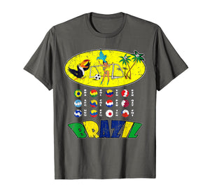 All 12 National Soccer Teams to Brazil with Samba T-Shirt