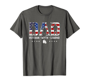 Mens Dad Veteran Myth Legend T-Shirt Proud Veteran Dad Shirt