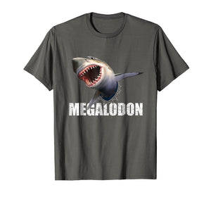Mens Megalodon Shark Shirt Prehistoric Ocean Humor Gift Tee