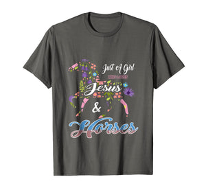 Cute Just a Girl Who Loves Jesus and Horses Gift T Shirts