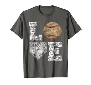 Baseball Distressed Ball T-Shirt Cute Dad Mom Love Tee