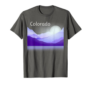 Colorado Mountain Scene T-Shirt Shades of Purple