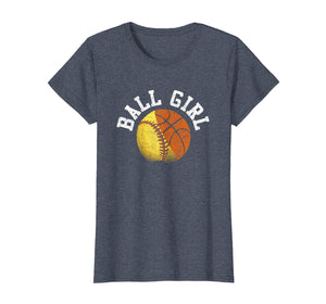 Womens Funny Softball Basketball Cute Shirt Cool Gift Ball Girl