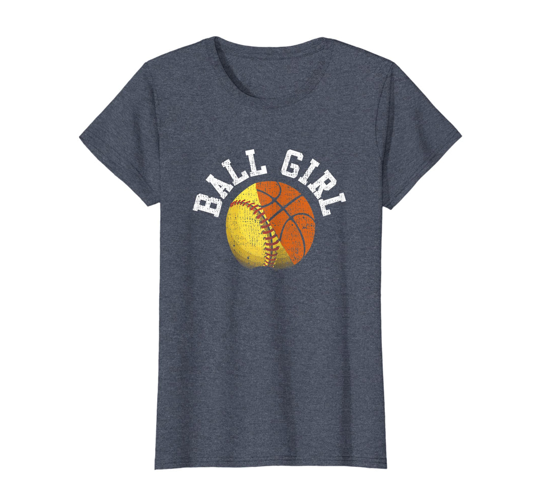 Womens Funny Softball Basketball Cute Shirt Cool Gift Ball Girl