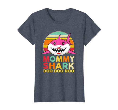 Womens Mommy Shark Vintage Gift Doo Doo Doo  T-Shirt