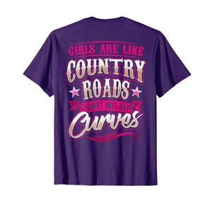 Curvy Girl Gift TShirt Dirt Road Country Western Cowgirl