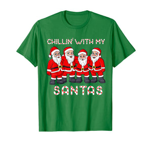 Chillin With My Santas Christmas Boys Girls Kids Xmas T-Shirt