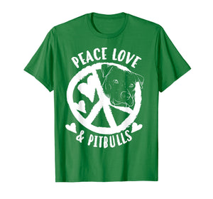 Cute Peace Love & Pitbulls Men And Women Gift T-Shirt