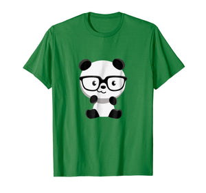 Cute Little Bear Panda Nerd With Glasses T-Shirt