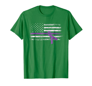 Pancreatic Cancer Awareness American Flag T-Shirt