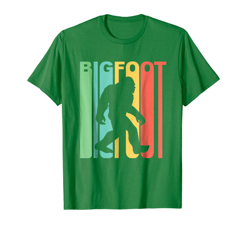 Vintage Retro 1970s Style Rainbow Bigfoot Silhouette T-Shirt