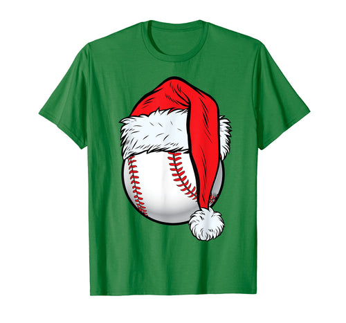 Christmas Baseball Ball Santa T Shirt Boys Men Sport Xmas
