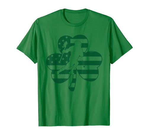 Vintage US Flag Shamrock Lacrosse St Patrick's Day Shirt