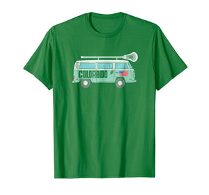 Colorado Retro Hippie Van State Lacrosse Lax T-Shirt