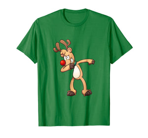 Dabbing Evil Reindeer Santa Christmas T Shirt Holiday Gift