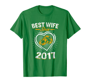 Womens Best Wife Since 2017 2nd Wedding Gifts tshirt