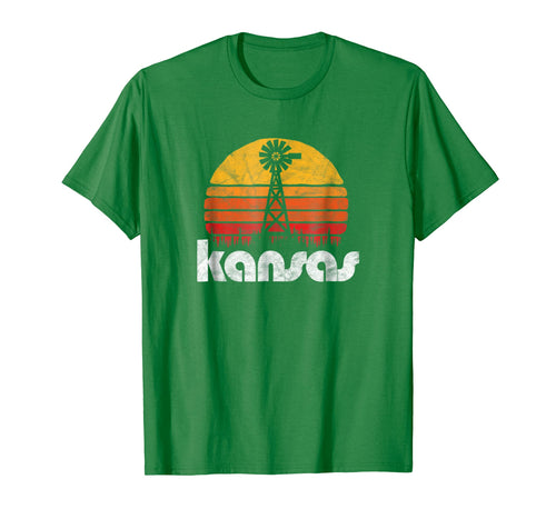 Vintage Kansas T-Shirt - Distressed 80's Sun & Windmill