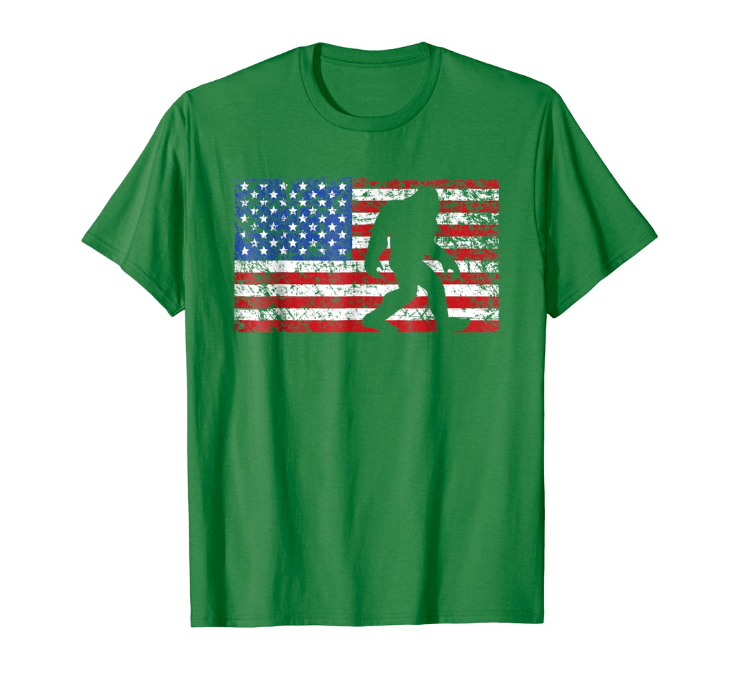 American Flag Bigfoot T-Shirt, Funny 4th of July Sasquatch
