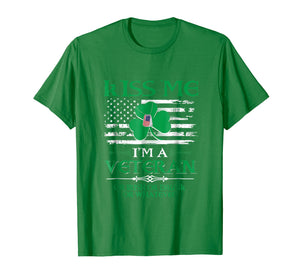Kiss Me I'm A Veteran Irish St Patrick's Day T-Shirt