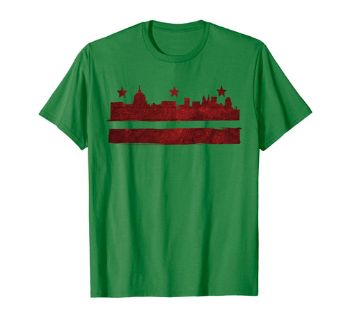 Vintage Skyline Washington Dc Flag Cities Usa Pride T-Shirt