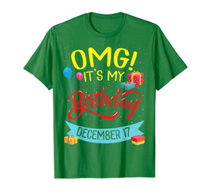 Balloon Snow & Xmas Present OMG It's My Birthday December 17 T-Shirt