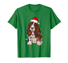 Load image into Gallery viewer, Basset hound Shirt Santa Hat Xmas Lights Christmas Gift T-Shirt
