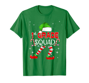 1st Grade Elf Squad TShirt Xmas Teacher Student Gift First T-Shirt