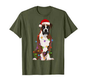 Boxer Dog Christmas Lights Xmas Dog Lover T-Shirt