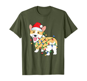 Corgi Christmas Tree Light Santa Dog Xmas Kids Boys Pajamas T-Shirt