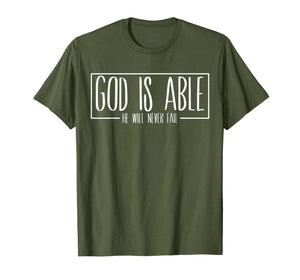 Christian gift ideas God is Able Gospel Bible verse Tshirt