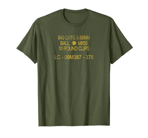 5.56 MM NATO US Military OD Green Ammo Can T Shirt!