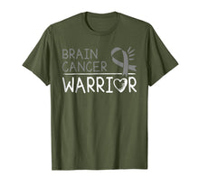 Load image into Gallery viewer, Brain Cancer Warrior T-Shirt Gray Awareness Ribbon
