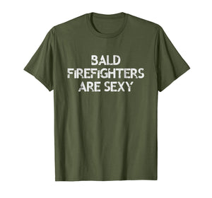 Bald Firefighter T-Shirt Funny Gift For Bald Men Fireman Job